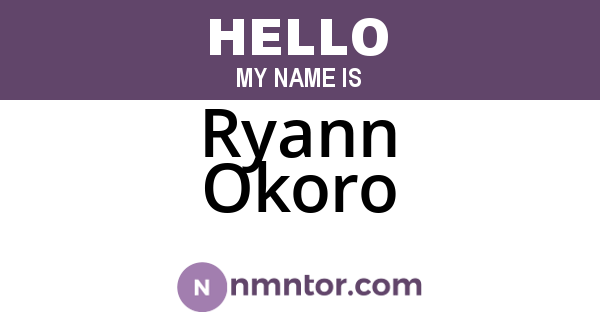Ryann Okoro
