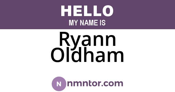 Ryann Oldham