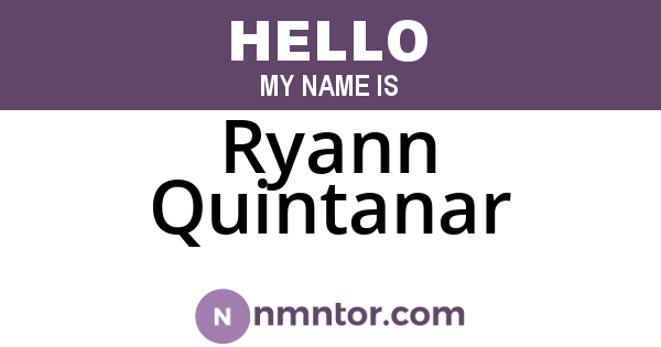 Ryann Quintanar