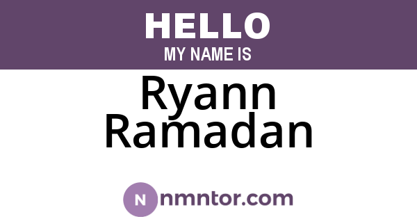 Ryann Ramadan