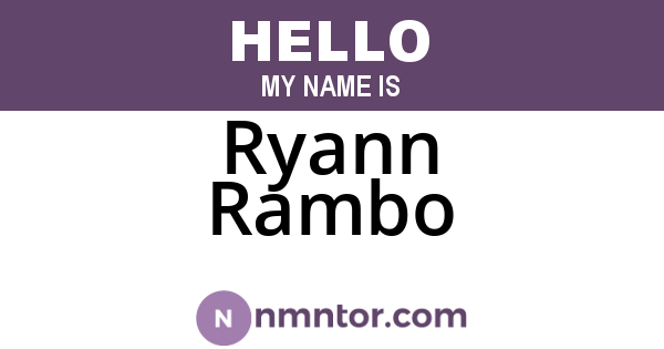 Ryann Rambo