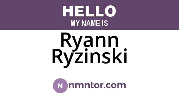 Ryann Ryzinski