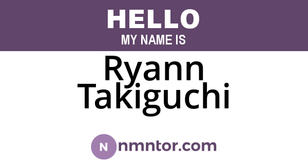 Ryann Takiguchi