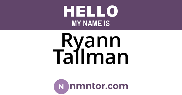 Ryann Tallman