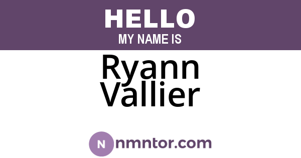 Ryann Vallier
