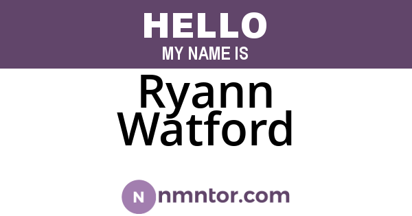 Ryann Watford