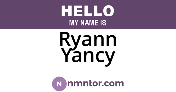 Ryann Yancy