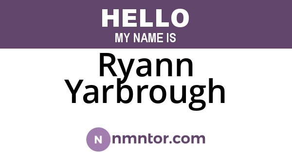 Ryann Yarbrough