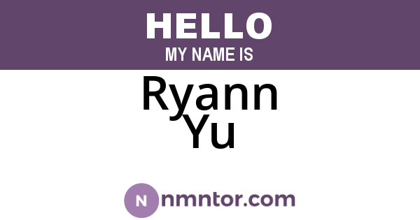 Ryann Yu