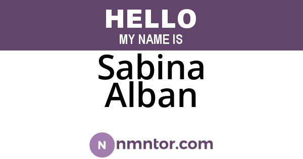 Sabina Alban