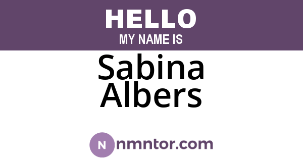Sabina Albers