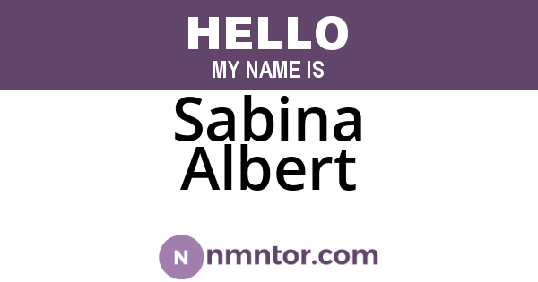 Sabina Albert