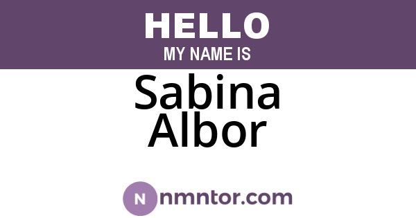 Sabina Albor