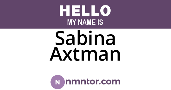 Sabina Axtman