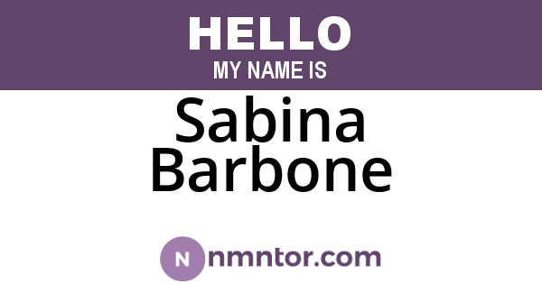 Sabina Barbone
