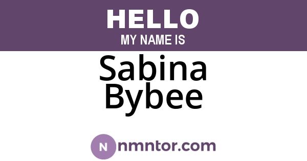 Sabina Bybee