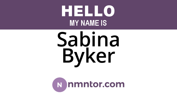 Sabina Byker