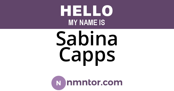 Sabina Capps