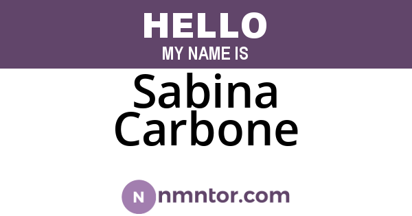 Sabina Carbone