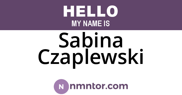Sabina Czaplewski