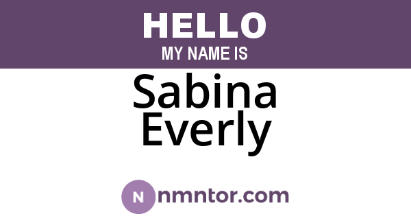 Sabina Everly