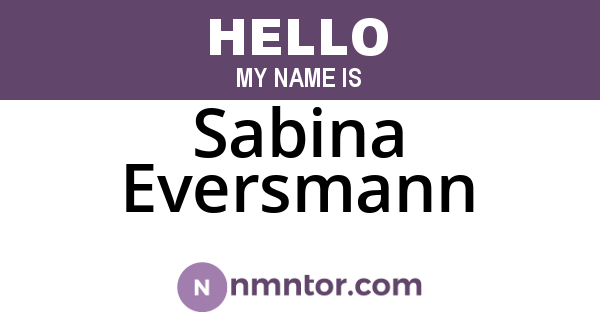Sabina Eversmann