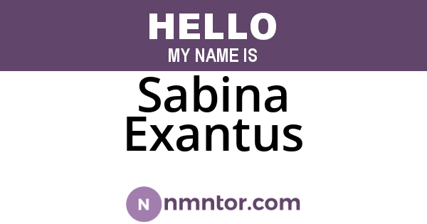 Sabina Exantus