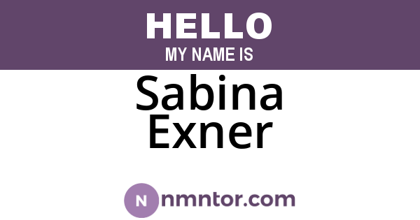 Sabina Exner