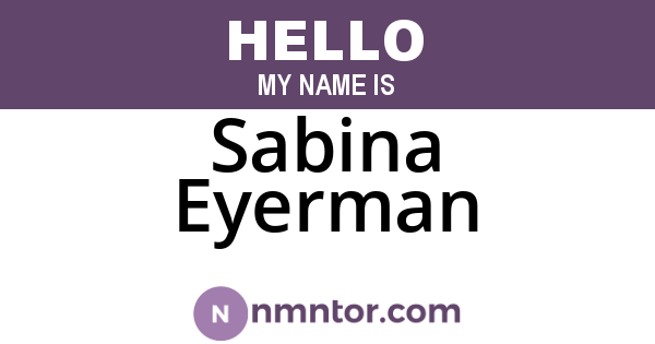 Sabina Eyerman