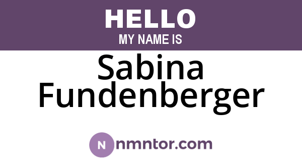 Sabina Fundenberger