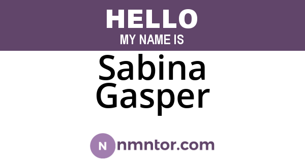 Sabina Gasper