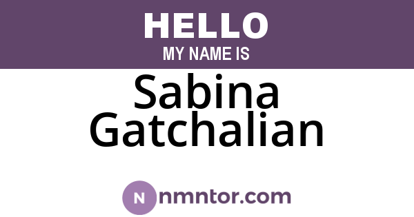 Sabina Gatchalian
