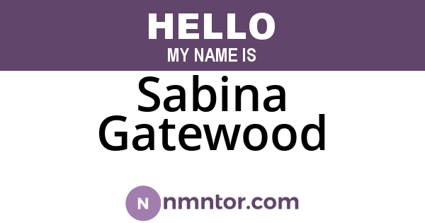 Sabina Gatewood