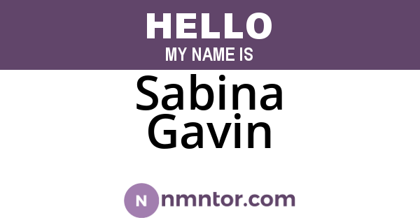 Sabina Gavin