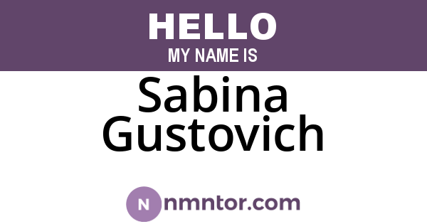 Sabina Gustovich