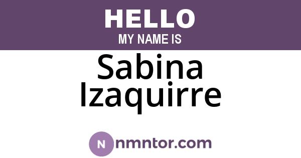 Sabina Izaquirre