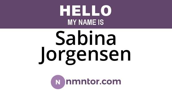 Sabina Jorgensen