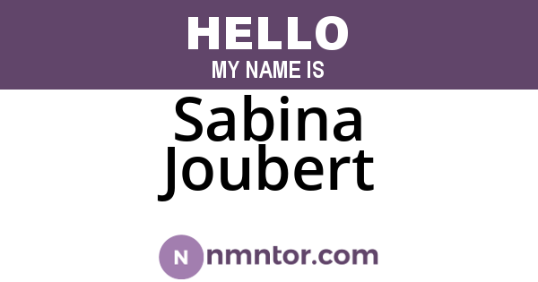 Sabina Joubert