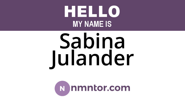 Sabina Julander