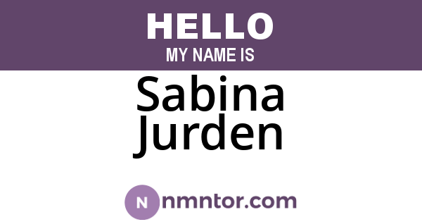 Sabina Jurden