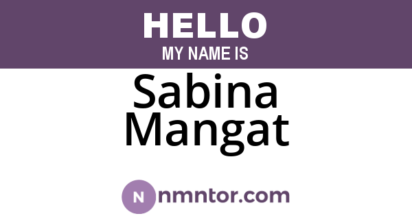Sabina Mangat