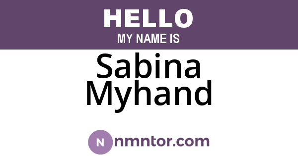 Sabina Myhand