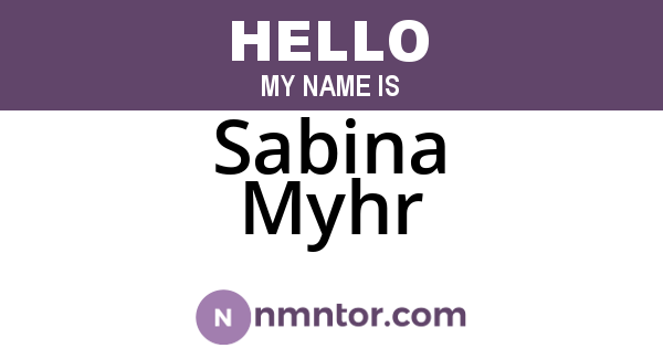 Sabina Myhr