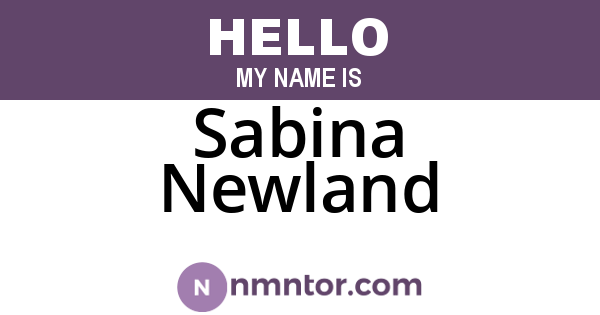 Sabina Newland