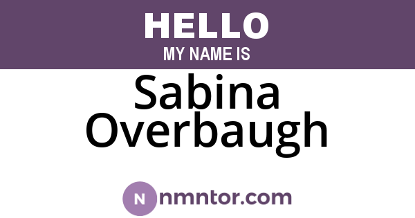 Sabina Overbaugh