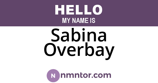 Sabina Overbay