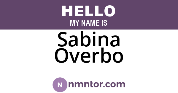 Sabina Overbo