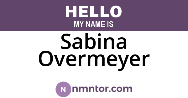 Sabina Overmeyer