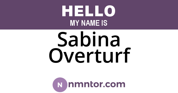 Sabina Overturf