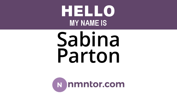 Sabina Parton